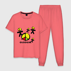 Пижама хлопковая мужская Olodum, цвет: коралловый
