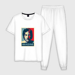 Пижама хлопковая мужская Lennon Imagine, цвет: белый