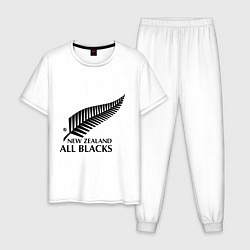 Пижама хлопковая мужская New Zeland: All blacks, цвет: белый