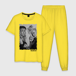 Пижама хлопковая мужская NERVO, цвет: желтый