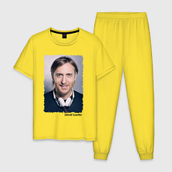 Пижама хлопковая мужская David Guetta, цвет: желтый