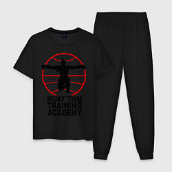 Пижама хлопковая мужская Mauy Thai Training Academy цвета черный — фото 1
