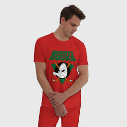 Пижама хлопковая мужская Anaheim Mighty Ducks, цвет: красный — фото 2