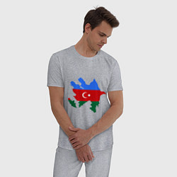 Пижама хлопковая мужская Azerbaijan map, цвет: меланж — фото 2