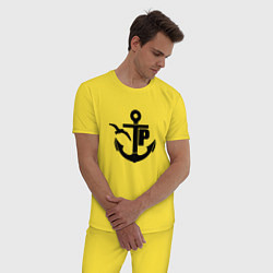 Пижама хлопковая мужская Речник, цвет: желтый — фото 2