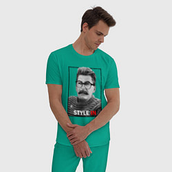 Пижама хлопковая мужская Stalin: Style in, цвет: зеленый — фото 2