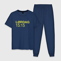 Пижама хлопковая мужская Lordag 15:15, цвет: тёмно-синий