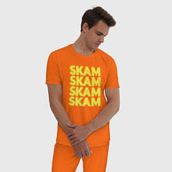 Пижама хлопковая мужская Skam Skam, цвет: оранжевый — фото 2