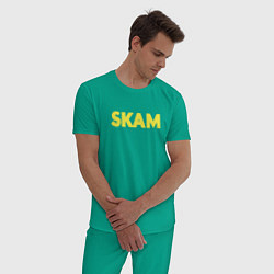 Пижама хлопковая мужская Skam, цвет: зеленый — фото 2