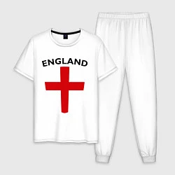 Пижама хлопковая мужская England Shield, цвет: белый