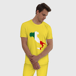 Пижама хлопковая мужская Италия (Italy), цвет: желтый — фото 2