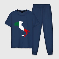 Пижама хлопковая мужская Италия (Italy), цвет: тёмно-синий
