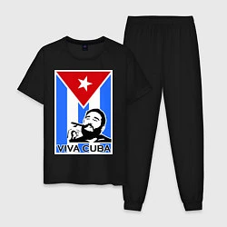 Пижама хлопковая мужская Fidel: Viva, Cuba!, цвет: черный