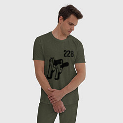 Пижама хлопковая мужская 228, цвет: меланж-хаки — фото 2