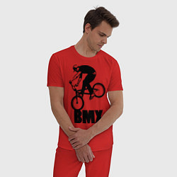 Пижама хлопковая мужская BMX 3, цвет: красный — фото 2