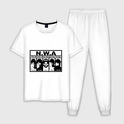 Пижама хлопковая мужская NWA, цвет: белый