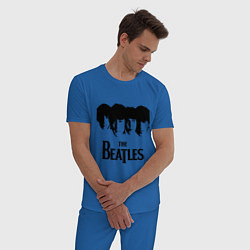 Пижама хлопковая мужская The Beatles: Faces цвета синий — фото 2
