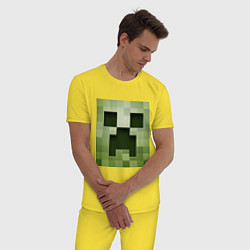 Пижама хлопковая мужская Мinecraft creeper, цвет: желтый — фото 2