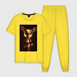 Пижама хлопковая мужская Твин Пикс, цвет: желтый
