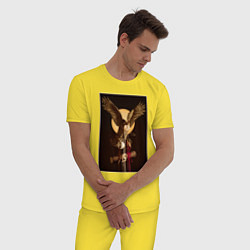 Пижама хлопковая мужская Твин Пикс, цвет: желтый — фото 2