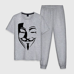 Пижама хлопковая мужская Vendetta Mask, цвет: меланж