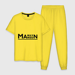 Пижама хлопковая мужская Marilyn Manson, цвет: желтый