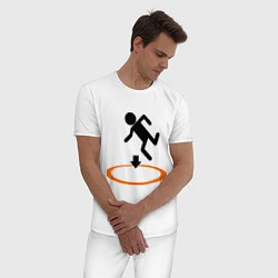 Пижама хлопковая мужская Portal (Портал), цвет: белый — фото 2