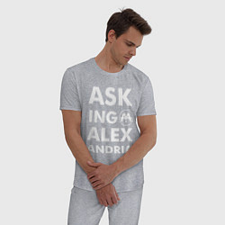 Пижама хлопковая мужская Asking Alexandria, цвет: меланж — фото 2