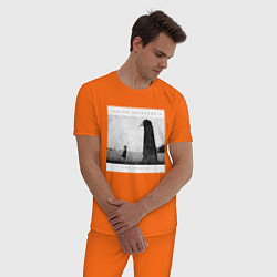 Пижама хлопковая мужская Asking Alexandria, цвет: оранжевый — фото 2
