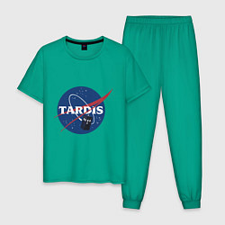 Пижама хлопковая мужская Tardis NASA, цвет: зеленый