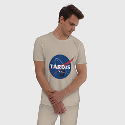 Пижама хлопковая мужская Tardis NASA, цвет: миндальный — фото 2
