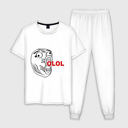 Пижама хлопковая мужская OLOLO, цвет: белый