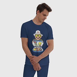Пижама хлопковая мужская Summer Mario, цвет: тёмно-синий — фото 2