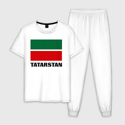 Пижама хлопковая мужская Флаг Татарстана, цвет: белый