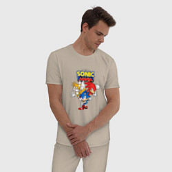 Пижама хлопковая мужская Sonic Mania, цвет: миндальный — фото 2
