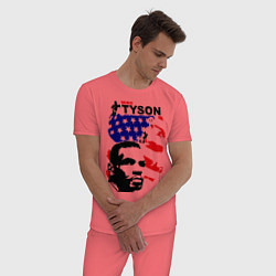 Пижама хлопковая мужская Mike Tyson: USA Boxing, цвет: коралловый — фото 2