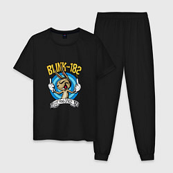 Пижама хлопковая мужская Blink-182: Fuck you, цвет: черный