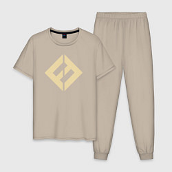 Пижама хлопковая мужская Concrete & Gold, цвет: миндальный