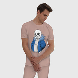 Пижама хлопковая мужская Sans, цвет: пыльно-розовый — фото 2