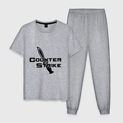 Пижама хлопковая мужская Counter Strike: Knife, цвет: меланж