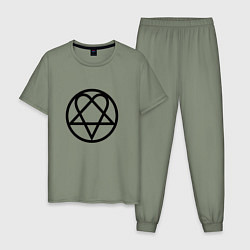 Пижама хлопковая мужская HIM Symbol, цвет: авокадо