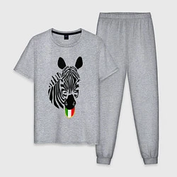 Пижама хлопковая мужская Juventus Zebra, цвет: меланж
