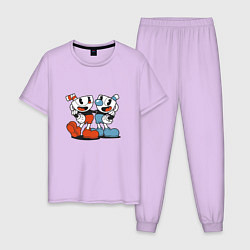 Пижама хлопковая мужская Cuphead, цвет: лаванда