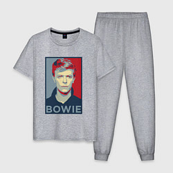 Пижама хлопковая мужская Bowie Poster, цвет: меланж