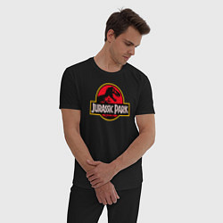 Пижама хлопковая мужская Jurassic Park, цвет: черный — фото 2