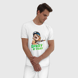 Пижама хлопковая мужская CS:GO Spray N Pray, цвет: белый — фото 2