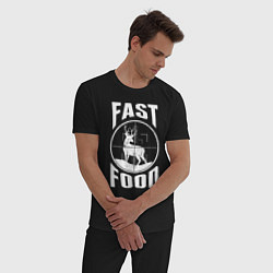 Пижама хлопковая мужская FAST FOOD олень в прицеле, цвет: черный — фото 2