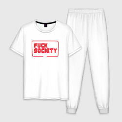 Пижама хлопковая мужская F Society, цвет: белый