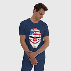 Пижама хлопковая мужская American Mask цвета тёмно-синий — фото 2