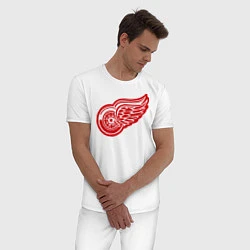 Пижама хлопковая мужская Detroit Red Wings: Pavel Datsyuk, цвет: белый — фото 2